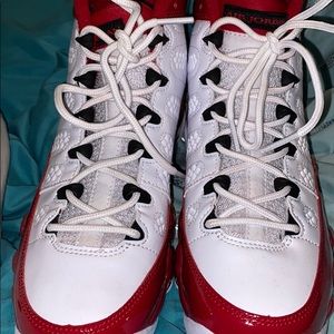 Red and White Jordan 9’s